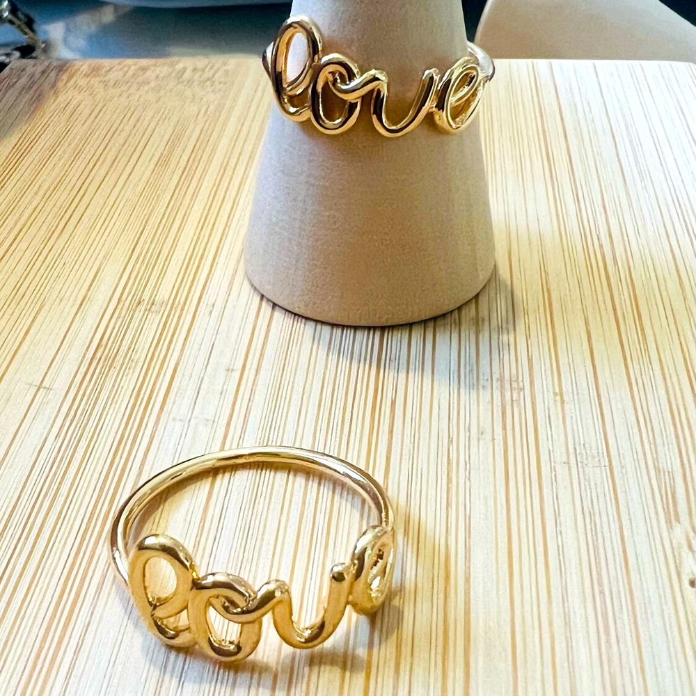 LOVE ring size 6/6.5 gold plated
